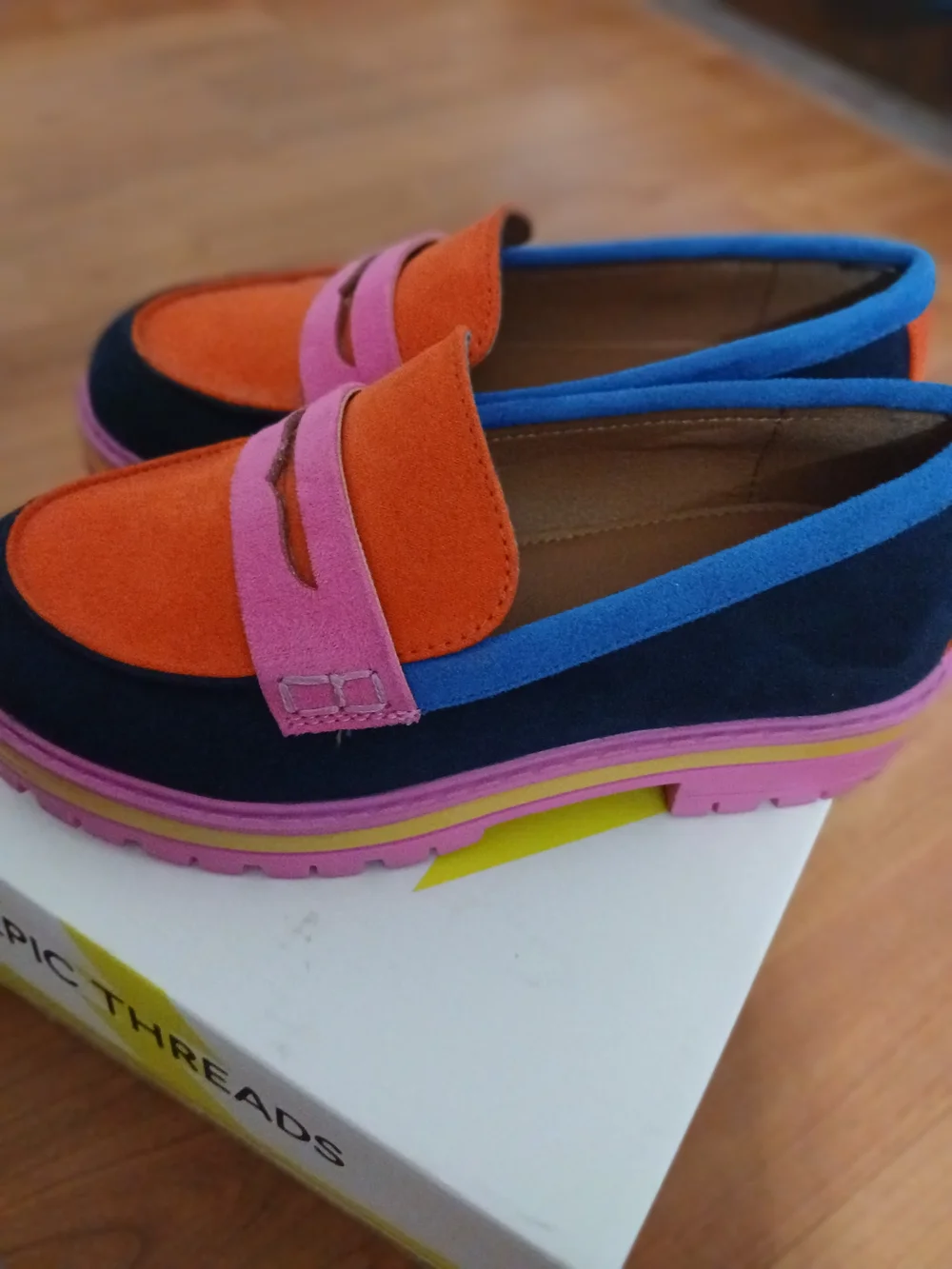 Epic Threads Orange & Pink Kids Suede Loafers